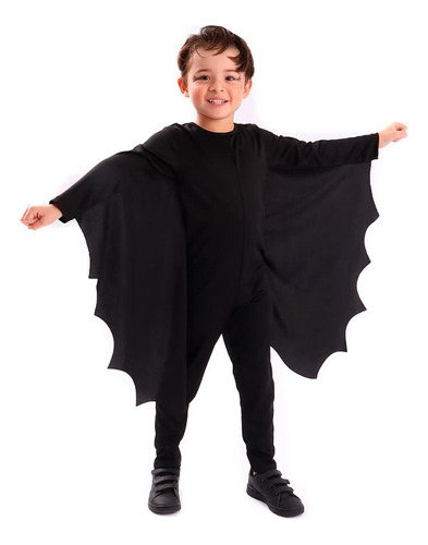 Fantasia De Halloween Infantil Vampiro Morcego C/capa P Ao G